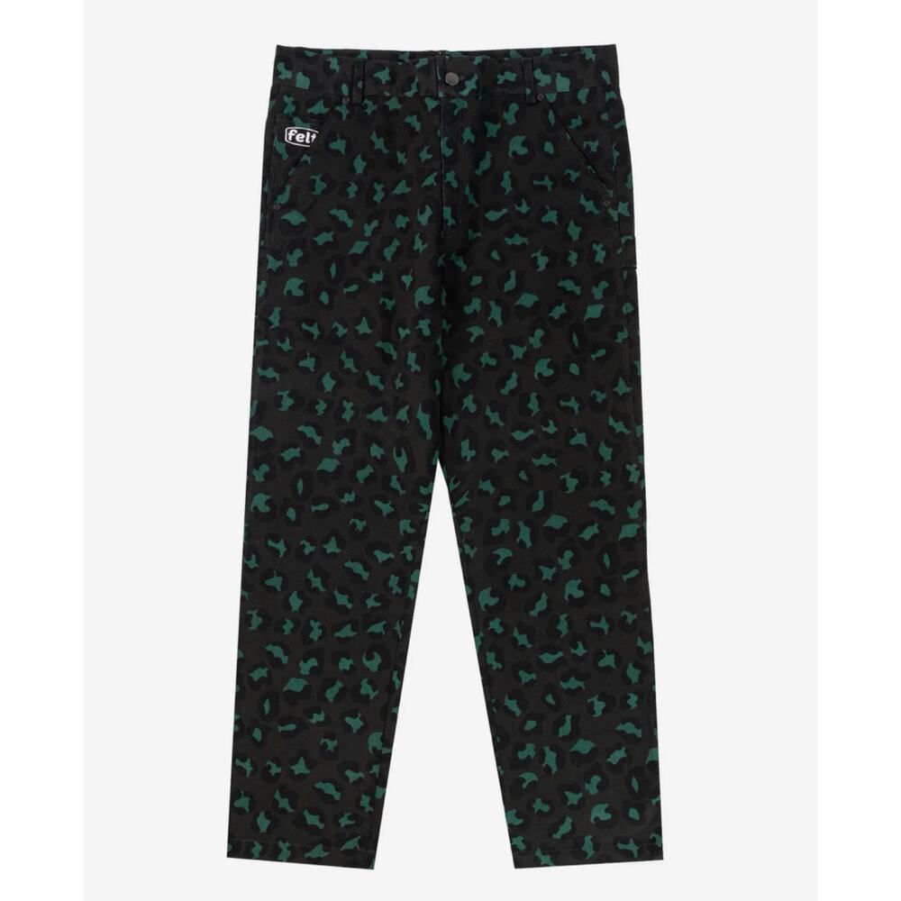 Felt Garden Pant Dark Leopard Cotton Canvas Relax Fit Men's 32